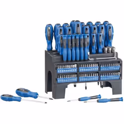 Coffret de vissage - AGT - 101 pièces - Tournevis Torx - Poignées caoutchoutées - Support mural