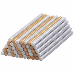 Bâtonnets de colle - Non spécifié - Ø11mm - Or et argent à paillettes - 50 pièces - 200mm de long