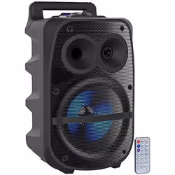 Enceinte nomade AUVISIO PMA-950.k - Bluetooth lecteur MP3 karaoké radio LED bleue