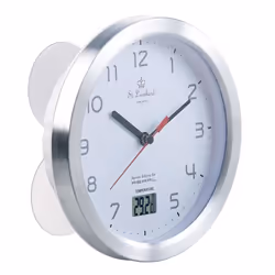 Horloge étanche - ST. LEONHARD - Ø 17cm - Thermomètre intégré - Mécanisme à quartz - IP44