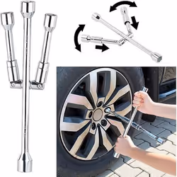 Clé de roue en croix pliable AGT - pour écrous 17/19/21/23 mm