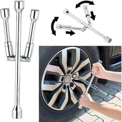 Clé de roue en croix pliable AGT - pour écrous 17/19/21/23 mm