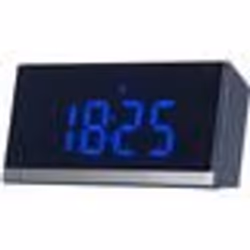 Horloge de table - Radio-pilotée - Noir / Bleu - Écran LED - Fonction Snooze - Luminosité réglable