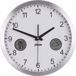 Horloge murale radio-pilotée avec station météo intégrée et capteur extérieur - ST. LEONHARD