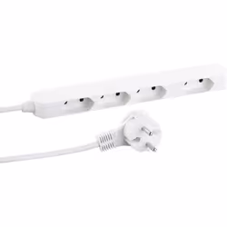 Multiprise - REVOLT - Modèle extra-fine - 4 prises - 2 m - Blanc