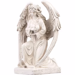 Figurine solaire à LED - Marque - Ange agenouillé - Blanc - Plastique - 245 cm