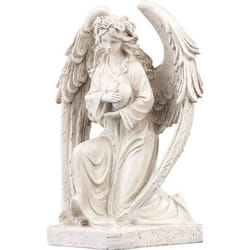 Figurine solaire à LED - Marque - Ange agenouillé - Blanc - Plastique - 245 cm