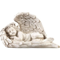 Figurine solaire à LED - Ange endormi 16 cm
