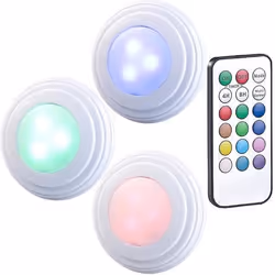 3 spots à LED COB RVB/blanc pour meubles de cuisine avec télécommande et minuterie UBL-6.rgbw