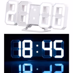 Horloge à LED - Non spécifié - 21 cm - Luminosité variable - Fonction réveil - Blanc