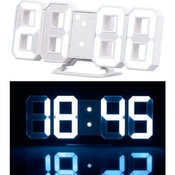 Horloge à LED - Non spécifié - 21 cm - Luminosité variable - Fonction réveil - Blanc