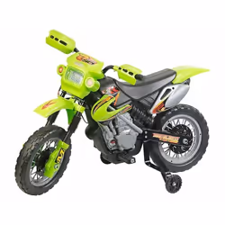 Moto électrique enfant - PLAYTASTIC - EKM-50 - Vert - Roues dentraînement - Effets sonores et lumineux
