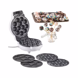 Rosenstein & Söhne NX-6920-919 machine a cupcakes et donuts Machine à fabriquer des donuts/cupcakes/cake pops 12 gâteaux 7 Donuts 600 W Noir, Blanc