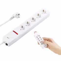 Multiprise télécommandée - REVOLT - 5 prises commutables - 2300W - 2m - Protection surtension