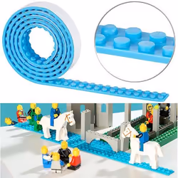 Bande adhésive pour briques de construction - INFACTORY - Bleu ciel - Silicone - 100 x 16 cm - 7 mm - Bâtiment