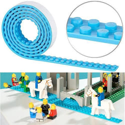 Bande adhésive pour briques de construction - INFACTORY - Bleu ciel - Silicone - 100 x 16 cm - 7 mm - Bâtiment