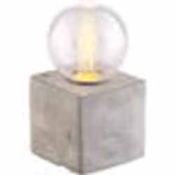 Lampe de table décorative - LUNARTEC - Design sobre - Socle en béton - Alimentation USB ou piles - LED