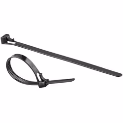 Attache-câbles - AGT - Lot de 100 - Noir - 150 x 76 mm - Réutilisables et résistants aux UV