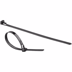 Colliers de serrage - AGT - 200 x 76 mm - lot de 100 - noir - réutilisables