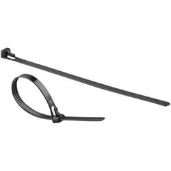 Colliers de serrage - AGT - 200 x 76 mm - lot de 100 - noir - réutilisables