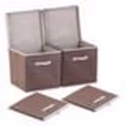 Boîtes de rangement - PEARL - Lot de 2 - Pliables - Carton et non-tissé - 31 x 31 x 31 cm