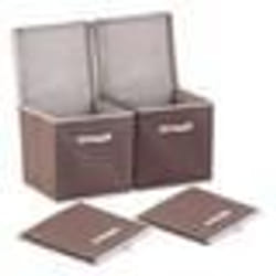 Boîtes de rangement - PEARL - Lot de 2 - Pliables - Carton et non-tissé - 31 x 31 x 31 cm