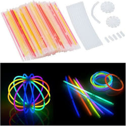 Tubes lumineux fluorescents - PEARL - 20 cm - 100 tubes - 6 couleurs - Accessoires de fête
