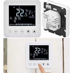 Thermostat mural - REVOLT - Programmable - LCD - Touches tactiles - 2 sondes de température