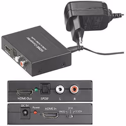 Convertisseur audio HDMI - Non spécifié - 5.1 et 2.0 - Noir - 1 entrée HDMI - 1 sortie TOSLINK