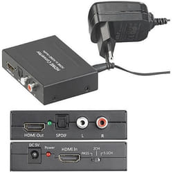 Convertisseur audio HDMI - Non spécifié - 5.1 et 2.0 - Noir - 1 entrée HDMI - 1 sortie TOSLINK