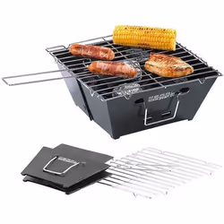Barbecue pliable - MARQUE - Modèle - Charbon - Compact - Idéal pour petits espaces