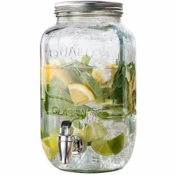 Carafe distributeur - PEARL - Quality - 35 L - Verre - Couvercle en acier inoxydable