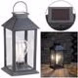 Lanterne solaire - LUNARTEC - Vintage - 5 lm - Noir - Jardin - Extérieur