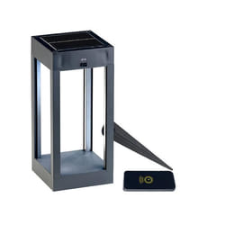 Lanterne solaire dextérieur - LUNARTEC - LED RGB - 80 lm - Télécommande - Jardin - Métal Plastique