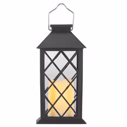 Lanterne de jardin solaire - Non spécifié - LED effet flamme - Noir - Sécurisée - IP44