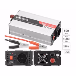 Convertisseur de tension - Non spécifié - 500 W - Aluminium anodisé - 12V/220V - Port USB 5V/2.1A