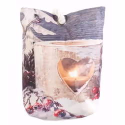 Coussin bloque porte à LED motif de bougie chauffe-plat - 20 x 14 cm