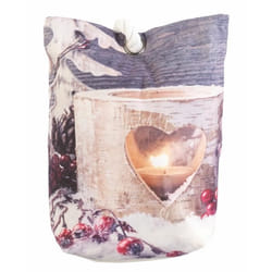 Coussin bloque porte à LED motif de bougie chauffe-plat - 20 x 14 cm