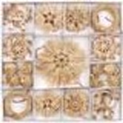 Décorations de Noël - INFACTORY - Lot de 44 - Paille naturelle - Rouge - Formes traditionnelles