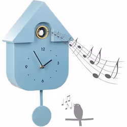 Horloge à coucou - ST. LEONHARD - Design épuré - Chants doiseau réalistes - Mode nuit automatique