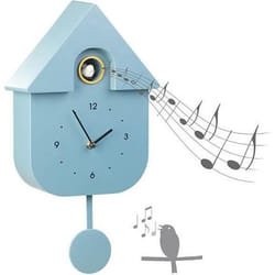 Horloge à coucou - ST. LEONHARD - Design épuré - Chants doiseau réalistes - Mode nuit automatique