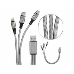 Câble de chargement 3 en 1 - Non spécifié - 30 cm - Micro-USB USB-C Lightning - Recharge simultanée