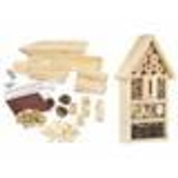 Hôtel à insectes en kit - Naturel - Facile à installer - Bois naturel - Extérieur - Blanc