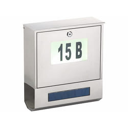 Boîte aux lettres - Lunartec - Solaire - Numéro lumineux - Acier inoxydable - Murale