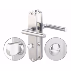 Poignées de porte - AGT - Longues en acier inoxydable - Verrou - Design moderne - Réversible