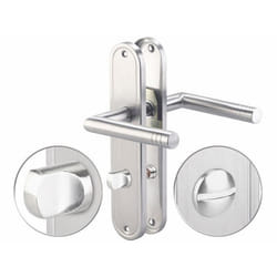 Poignées de porte - AGT - Longues en acier inoxydable - Verrou - Design moderne - Réversible