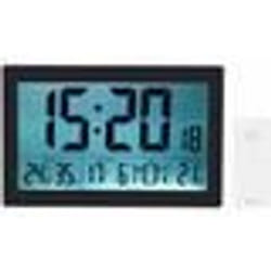 Horloge radio-pilotée - XL - Noir - Thermo-hygromètre - Capteur extérieur - Décoration murale
