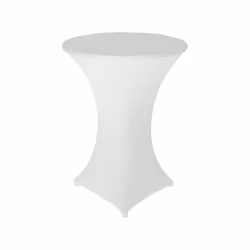 Housse de table haute mange-debout - INFACTORY - Blanc - Extensible - Écologique - Lavable en machine