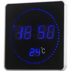 Horloge murale - Lunartec - LED bleues - Affichage température - Design moderne - Signal DCF77