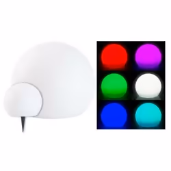 Boule lumineuse à LED solaire - LUNARTEC - Ø 30 cm - Blanc - 16 couleurs - Télécommandée